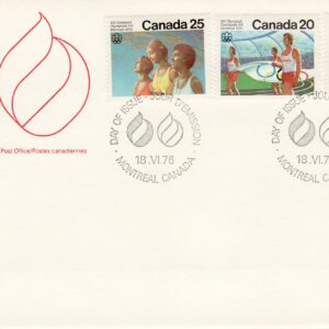 Canada FDC #681-3 - Olympic Ceremonies (1976) 1 x 8¢, 1 x 20¢, 1 x 25¢