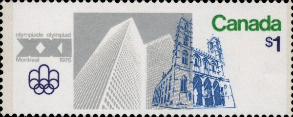 Canada Stamp #687 - Notre-Dame and Place Ville-Marie (1976) $1
