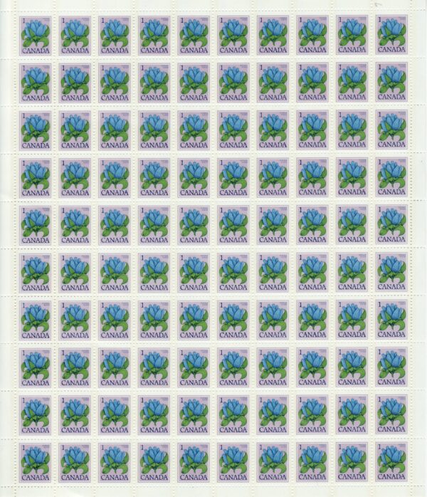 Canada SHEET #705 - Bottle Gentian (1977) 1¢