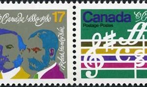 Canada Stamp #858a - O Canada Centenary (1980) 2 x 17¢
