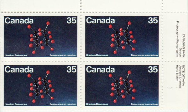 Canada Stamp PB#865 - Uraninite Molecular Structure (1980) 35¢