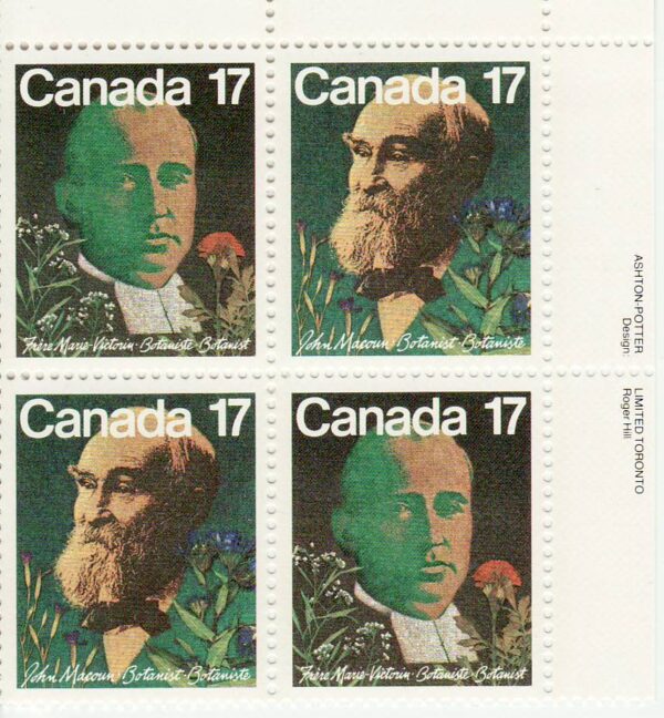 Canada Stamp PB#895a - Canadian Botanists (1981) 2 x 17¢