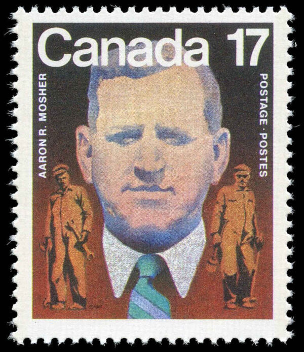 Canada Stamp #899 - Aaron Mosher and workers (1981) 17¢