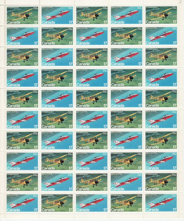 Canada SHEET #904a - Canadian Aircraft (1981) 50 x 17¢