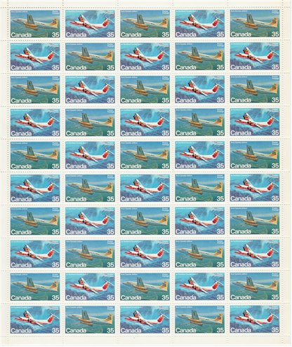 Canada SHEET #906a - Canadian Aircraft (1981) 2 x 35¢