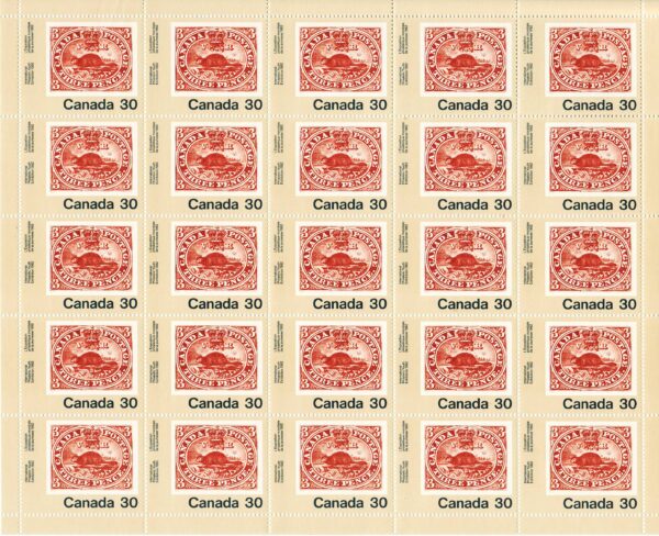 Canada Sheet #909 - Three-Penny Beaver (No. 1) (1982)