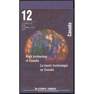 Canada Stamp Booklet - #BK191 -High Technology Industries (1996) 12 x 45¢