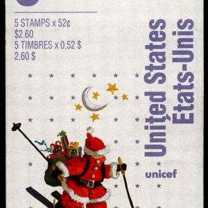 Canada Stamp Booklet - #BK197 Santa and elf skiing (1996)