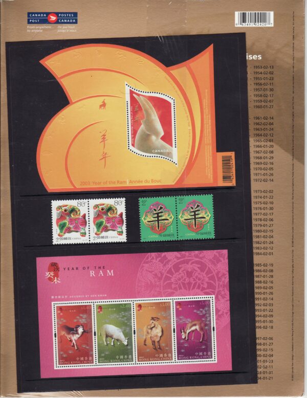 Canada Post - Thematic Collection #115 - Year of the Ram (2003) - Image 2