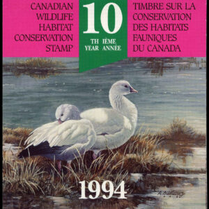 Canadian Wildlife Habitat Conservation Stamp #FWH10 - Ross Geese (1994) $8.50