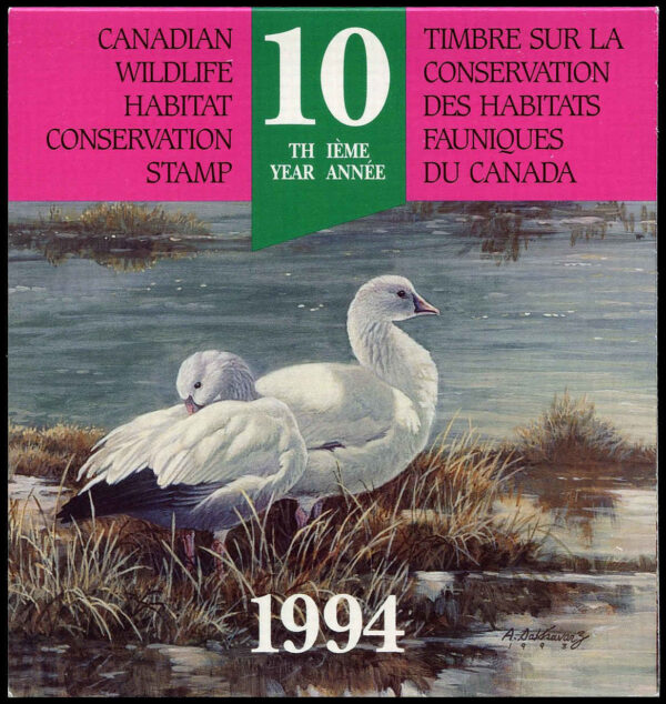 Canadian Wildlife Habitat Conservation Stamp #FWH10 - Ross Geese (1994) $8.50