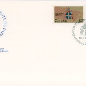 Canada Stamp #1030-31 - Papal coat-of-arms and map (1984) 32, 64¢