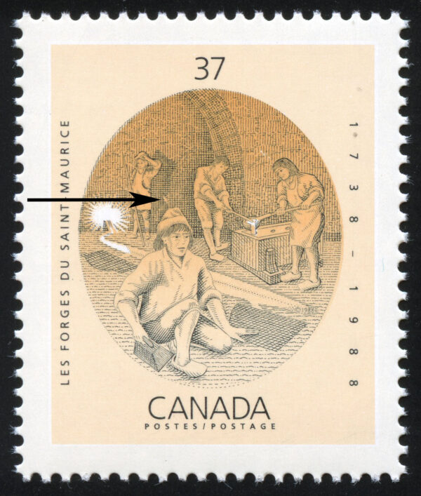 Canada Stamp PB#1216i - Ironworks blast furnace (1988) 37¢ - Image 3