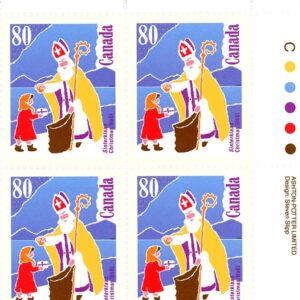 Canada Stamp PB#1341 - Sinterklaas, Holland (1991) 80¢