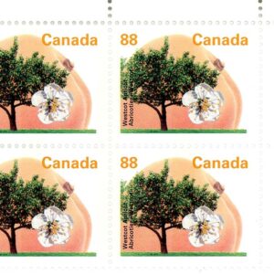 Canada Stamp #1373ii - Westcot Apricot (1994) 88¢