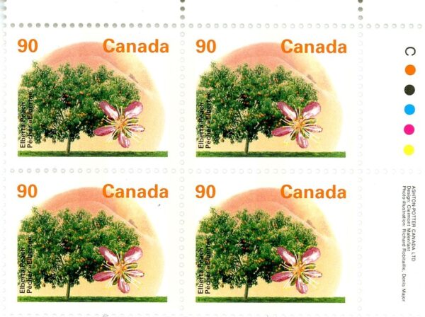 Canada Stamp PB#1374i - Elberta Peach (1995) 90¢