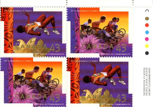 Canada Stamp PB#1520a - Commonwealth Games - Vancouver (1994) 2 x 43¢