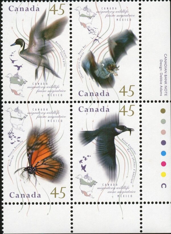 Canada PB#1566a - Migratory Wildlife (1995) 4 x 45¢ - Image 2