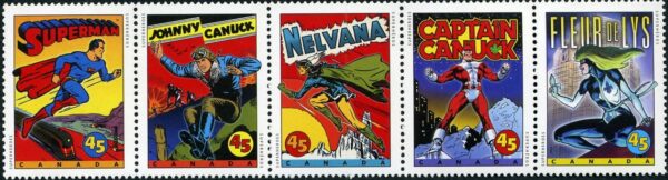 Canada Stamp #1583a - Comic Book Superheroes (1995) 5 x 45¢ - Image 2