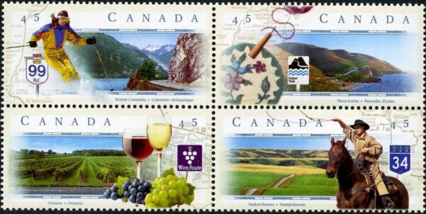 Canada Stamp #1653a - Scenic Highways-1 (1997) 4 x 45¢ - Image 2