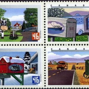 Canada Stamp #1852a - Rural Mailboxes (2000) 4 x 46¢