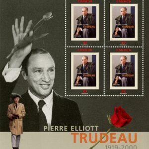 Canada Stamp #1909a - Portrait of Trudeau (2001) 4 x 47¢