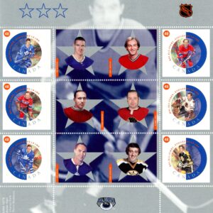 Canada Stamp #1935 - NHL All Stars-3 (2002) 6 x 48¢ Souvenir sheet of 6