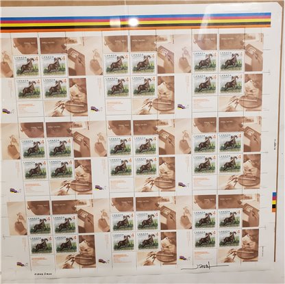 UNCUT PRESS SHEET SIGNED and NUMBERED Canada Stamp #3129 - Rocky Mountain Bighorn Sheep (2018) $4x36 - Image 3