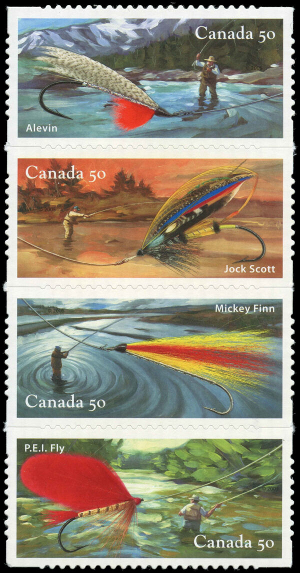 Canada Stamp #2088i - Fishing Flies (2005) 4 x 50¢