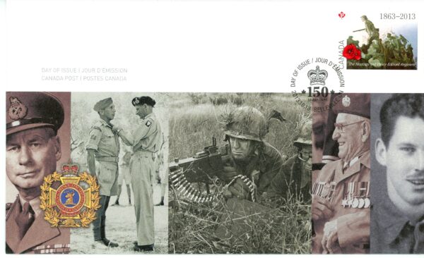 Canada FDC#2684 - Poppies over Painting, Assault on Assoro by Ted Zuber (2013) P (63¢)