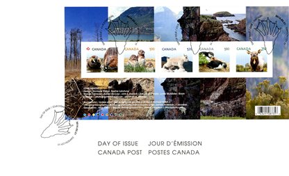 Canada FDC#2709 - Baby Wildlife Definitives - Souvenir Sheet (2014) $7.35