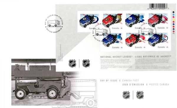 Canada FDC#2778 - NHL Zamboni Ice Resurfacing Machines (2014) $5.95