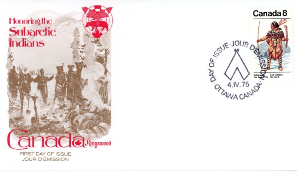 Canada FDC#576 - Kutchin Ceremonial Costume (1975) 8¢