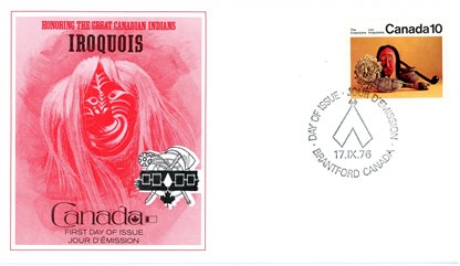 Canada FDC#578 - Cornhusk Mask and Artifacts (1976) 10¢