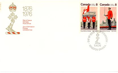 Canada FDC#693a - Royal Military College Centenary (1976) 2 x 8¢