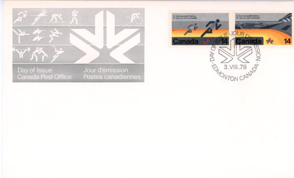 Canada FDC#760a - 1978 Commonwealth Games (1978) 2 x 14¢