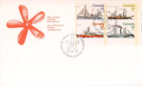 Canada OFDC#779a - Ice Vessels (1978) 4 x 14¢