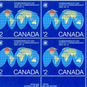 Canada Stamp PB#977 - Map of the Earth (1983) $2