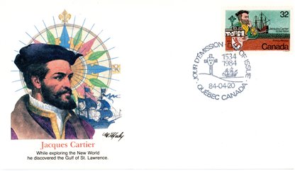 Canada FDC #1011 - Cartier and ship (1984) 32¢ - Image 2