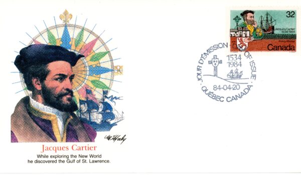 Canada FDC #1011 - Cartier and ship (1984) 32¢