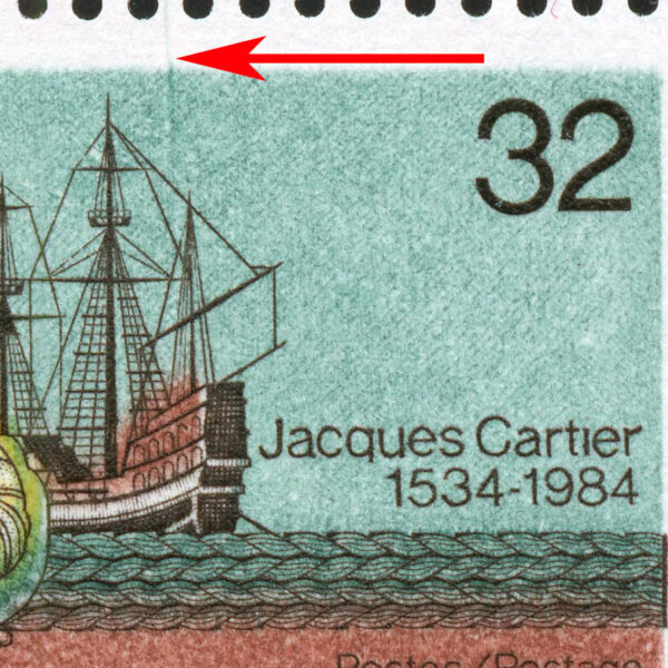 Canada PB#1011iv - Cartier and ship (1984) 32¢ Green anchor line (pos. 7) - Image 3