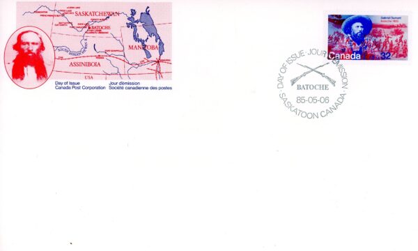 Canada OFDC#1049 - Dumont and Battle of Batoche (1985) 32¢ - Image 2