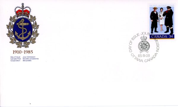 Canada OFDC #1075 - Naval Personnel (1985) 34¢ - Image 2