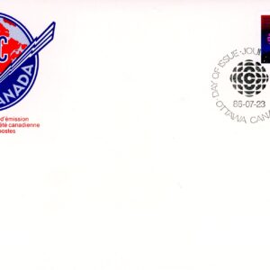 Canada OFDC #1103 - CBC logo over 5 regions of Canada (1986) 34¢