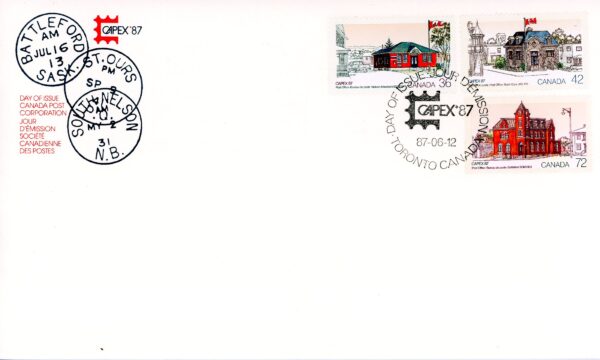 Canada OFDC #1123-5 - Capex 87 () 1 x 36¢, 1 x 42¢, 1 x 72¢