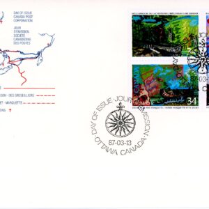 Canada OFDC #1129a - Exploration of Canada-2 (1987) 4 x 34¢
