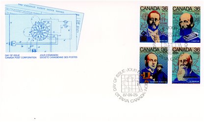 Canada OFDC #1138a - Canada Day - Science and Technology - 2 (1987) 4 x 36¢