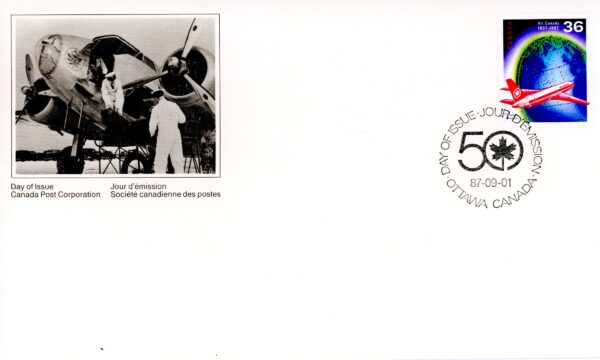 Canada OFDC #1145 - Jet over Glove (1987) 36¢