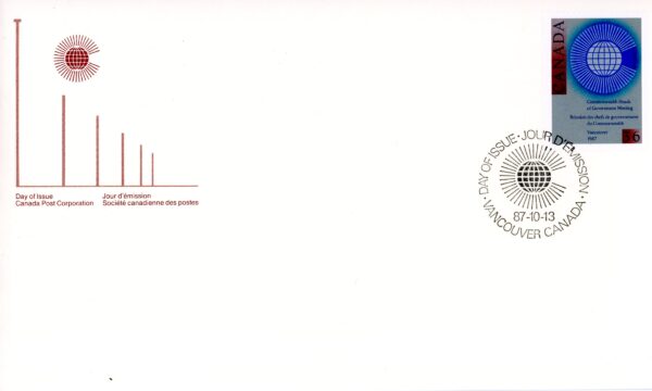 Canada OFDC #1147 - Commonwealth Emblem (1987) 36¢