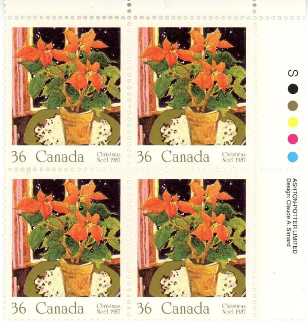 Canada Stamp PB#1148 - Poinsettia (1987) 36¢